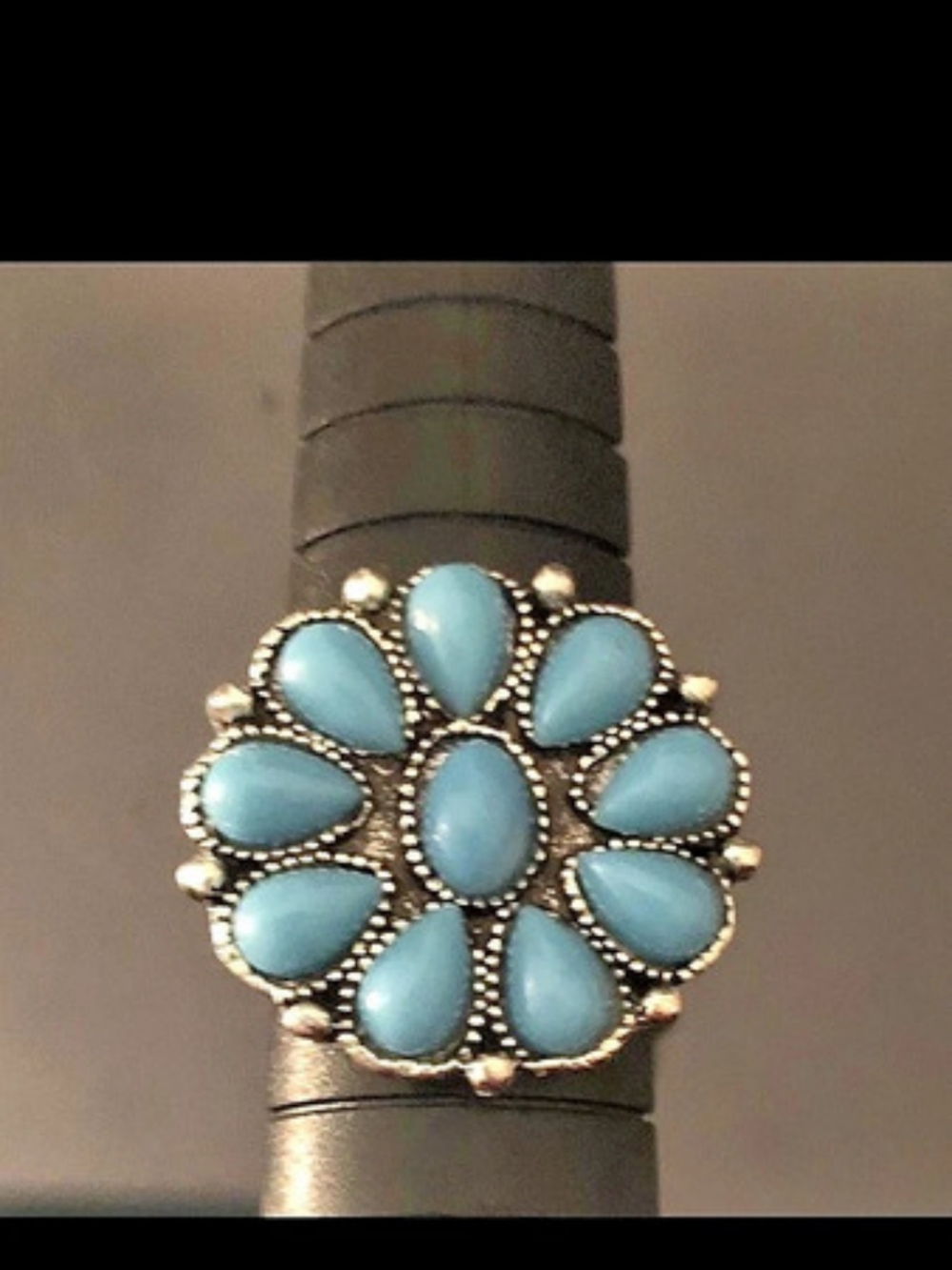 Vintage Turquoise-Color Statement Ring